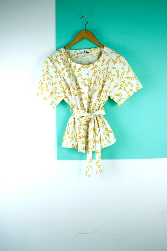Yellow Shapes Kimono-Tee